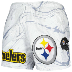 Pittsburgh Steelers Pro Standard Allover Marble Print Shorts White - NFL