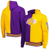 Mitchell & Ness - Los Angeles Lakers Hardwood Classics Split Pullover Hoodie - Purple/Gold