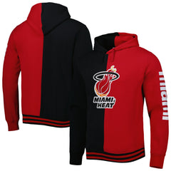 Mitchell & Ness - Miami Heat Hardwood Classics Split Pullover Hoodie - Black/Red