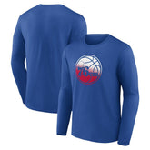 NBA - Philadelphia 76ers Gradient Logo Long Sleeve T-Shirt - Royal