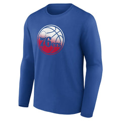 NBA - Philadelphia 76ers Gradient Logo Long Sleeve T-Shirt - Royal