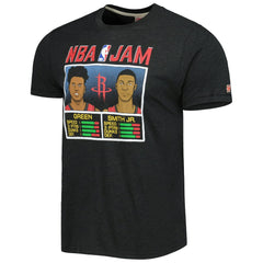 NBA - Jalen Green & Jabari Smith Jr. Houston Rockets Homage NBA Jam Tri-Blend T-Shirt - Charcoal