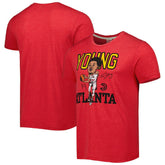 NBA - Trae Young Atlanta Hawks Homage Caricature Tri-Blend T-Shirt - Red