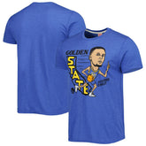 NBA - Stephen Curry Golden State Warriors Homage Caricature Tri-Blend T-Shirt - Royal
