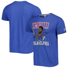 NBA - Joel Embiid Philadelphia 76ers Homage Caricature Tri-Blend T-Shirt - Royal