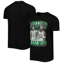 NBA - Giannis Antetokounmpo & Khris Middleton Milwaukee Bucks Stadium Essentials Unisex Player Duo T-Shirt - Black
