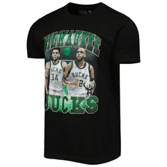 NBA - Giannis Antetokounmpo & Khris Middleton Milwaukee Bucks Stadium Essentials Unisex Player Duo T-Shirt - Black