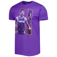 NBA - Devin Booker Phoenix Suns Stadium Essentials Unisex Player Skyline T-Shirt - Purple