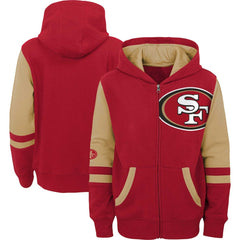 San Francisco 49ers Preschool Stadium Color Block Full-Zip Hoodie Scarlet - NFL