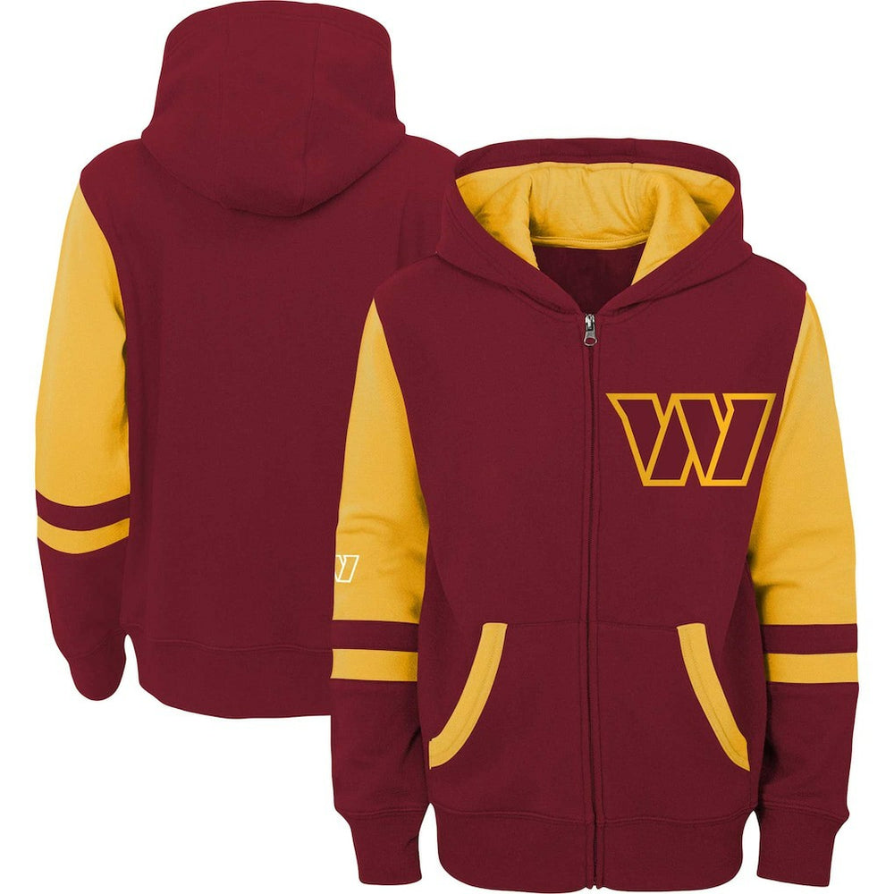 Washington Commanders Preschool Stadium Color Block Full-Zip Hoodie Burgundy - NFL