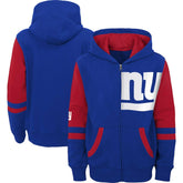 New York Giants Preschool Stadium Color Block Full-Zip Hoodie Royal - NFL