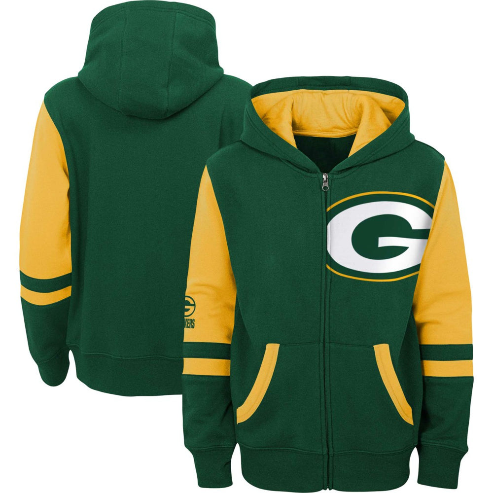 Green Bay Packers Preschool Stadium Color Block Full-Zip Hoodie Green - NFL