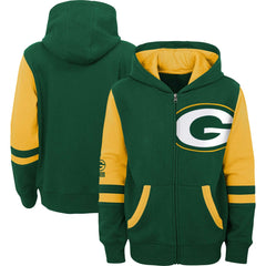 Green Bay Packers Preschool Stadium Color Block Full-Zip Hoodie Green - NFL