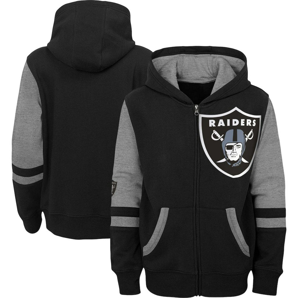 Las Vegas Raiders Preschool Stadium Color Block Full-Zip Hoodie Black - NFL