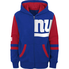 New York Giants Youth Colorblock Full-Zip Hoodie Royal - NFL