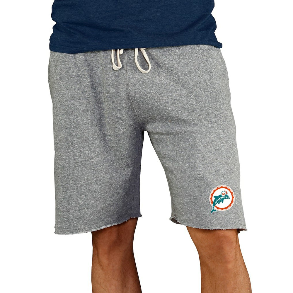 Miami Dolphins Concepts Sport Throwback Logo Mainstream Terry Shorts Gray - NFL