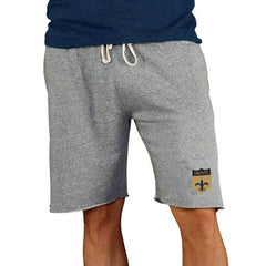 New Orleans Saints Concepts Sport Throwback Logo Mainstream Terry Shorts Gray - NFL