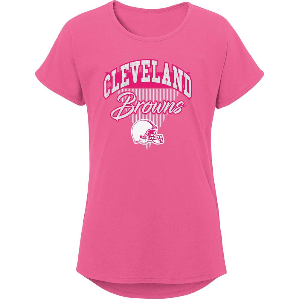 Cleveland Browns Girls Youth Playtime Dolman T-Shirt Pink - NFL