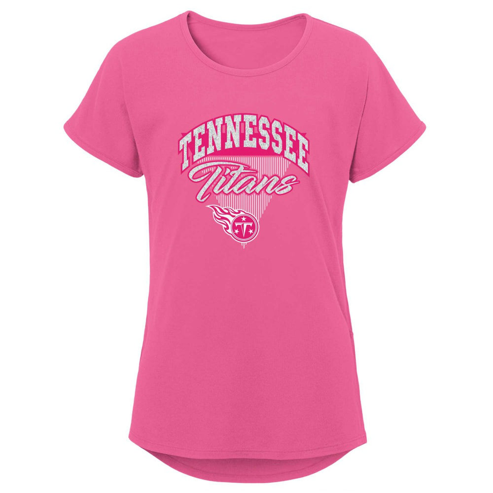 Tennessee Titans Girls Youth Playtime Dolman T-Shirt Pink - NFL