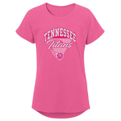 Tennessee Titans Girls Youth Playtime Dolman T-Shirt Pink - NFL