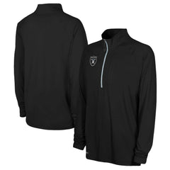 Las Vegas Raiders Combine Authentic Raglan Quarter-Zip Top Black - NFL