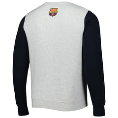 Barcelona Kangaroo Pullover Sweatshirt - Gray/Navy