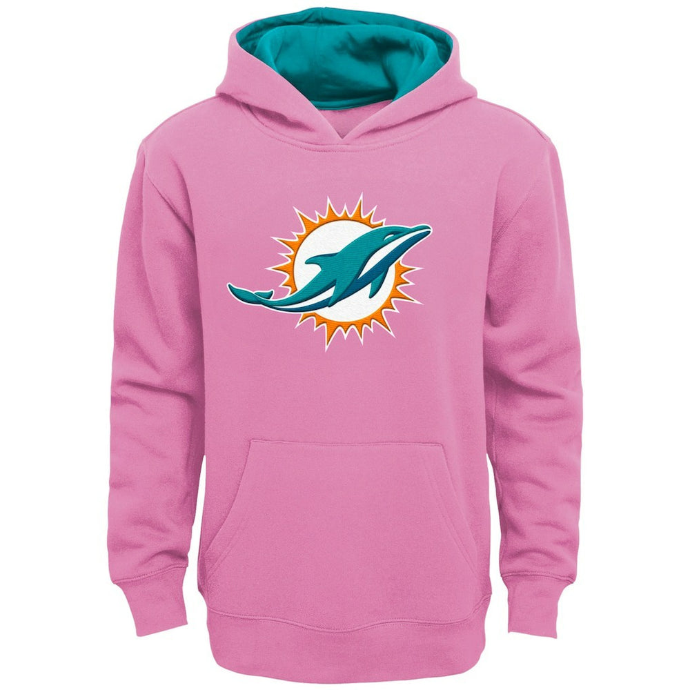 Miami Dolphins Girls Youth Prime Pullover Hoodie Pink - NFL