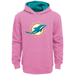 Miami Dolphins Girls Youth Prime Pullover Hoodie Pink - NFL