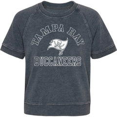 Tampa Bay Buccaneers Girls Juniors Cheer Squad Raglan T-Shirt Heather Charcoal - NFL