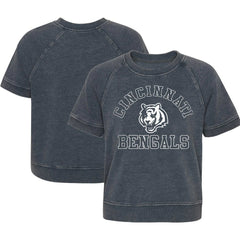 Cincinnati Bengals Girls Juniors Cheer Squad Raglan T-Shirt Heather Charcoal - NFL