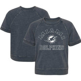 Miami Dolphins Girls Juniors Cheer Squad Raglan T-Shirt Heather Charcoal - NFL