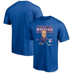 Mark Messier New York Rangers Player Caricature T-Shirt Blue
