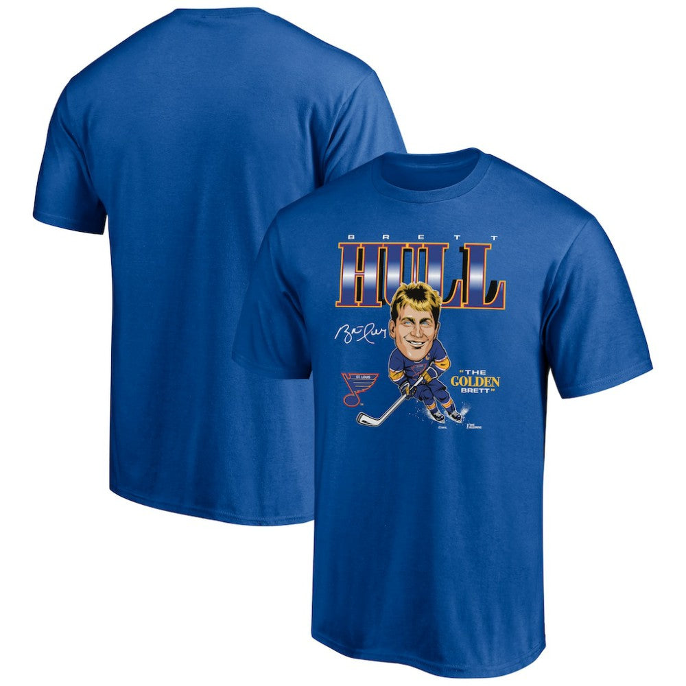 Brett Hull St. Louis Blues - Player Caricature T-Shirt Blue