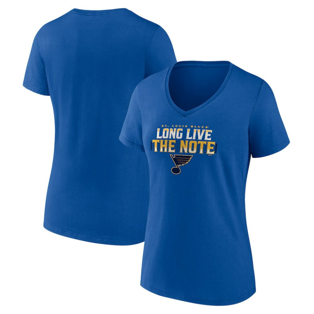 St. Louis Blues - Women's Shout Out V-Neck T-Shirt Blue