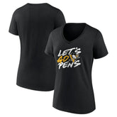 Pittsburgh Penguins Women's Proclamation V-Neck T-Shirt Black