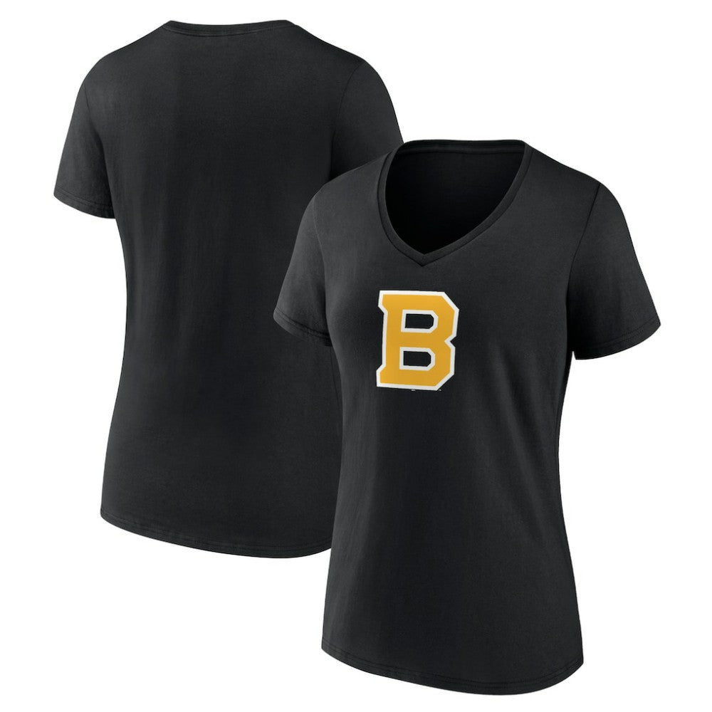 Boston Bruins Women's Alternate Logo V-Neck T-Shirt Black