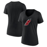 Carolina Hurricanes - Women's Alternate Logo V-Neck T-Shirt Black