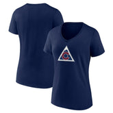 Colorado Avalanche - Women's Alternate Logo V-Neck T-Shirt Navy