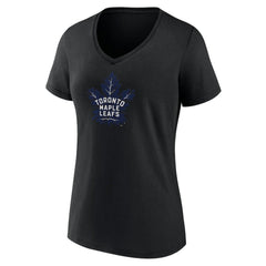 Toronto Maple Leafs - Women's Alternate Logo V-Neck T-Shirt Black