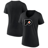 Philadelphia Flyers - Women's Alternate Logo V-Neck T-Shirt Black