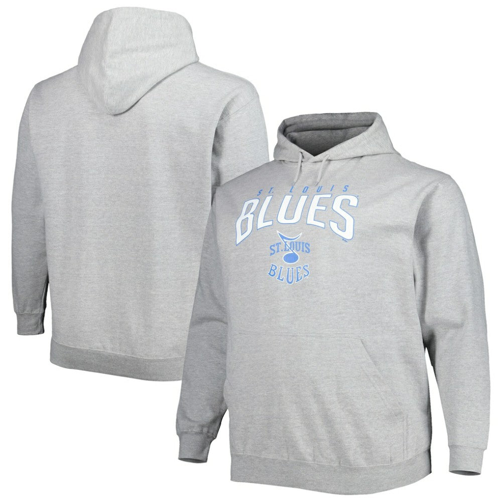 St. Louis Blues - Fanatics Special Edition 2.0 Big & Tall Wordmark Pullover Hoodie Heather Gray