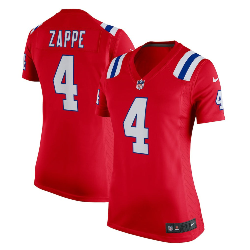 Bailey Zappe New England Patriots Women's Team Game Jersey Red - Nike