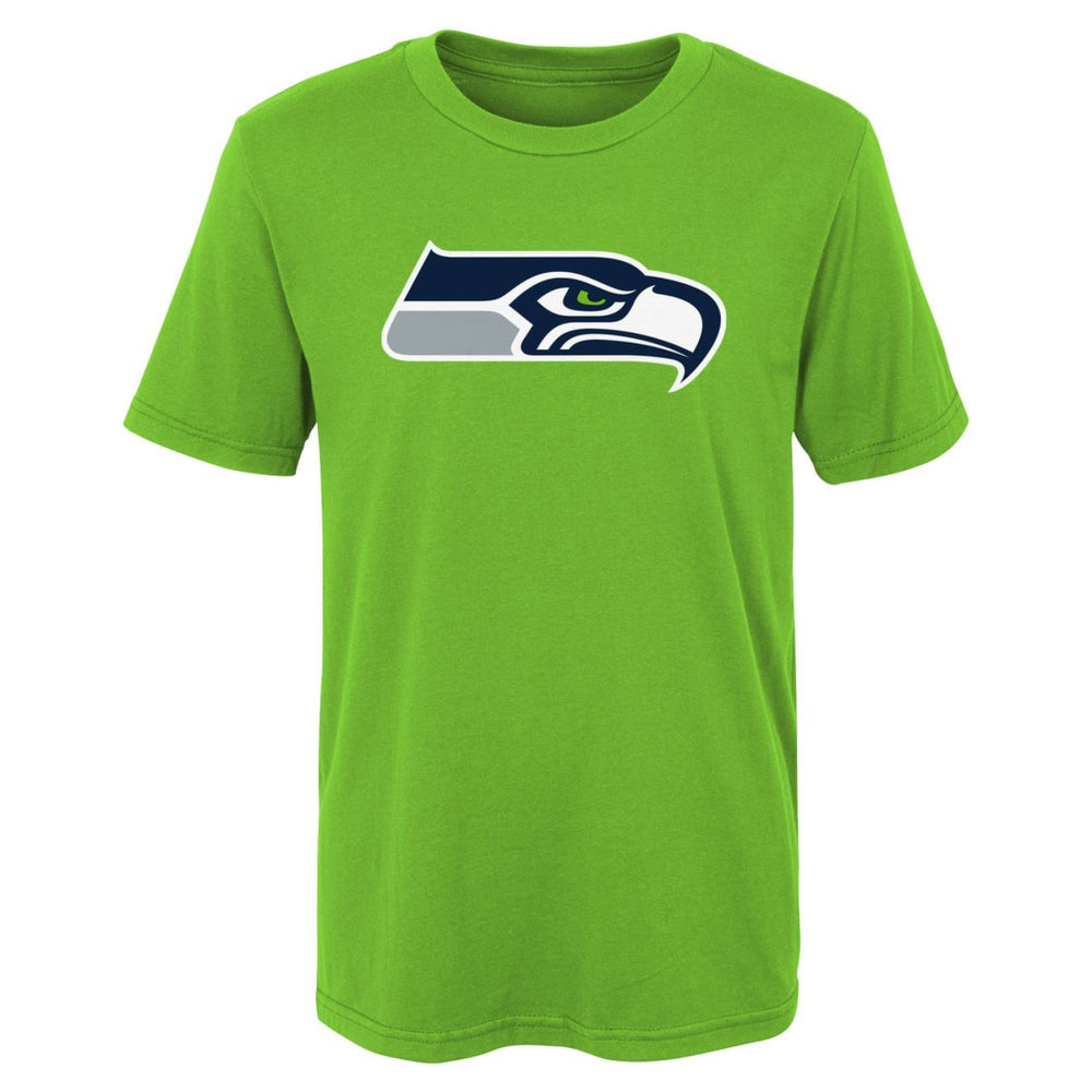 Seattle Seahawks Preschool Primary Logo T-Shirt Neon Green - NFL