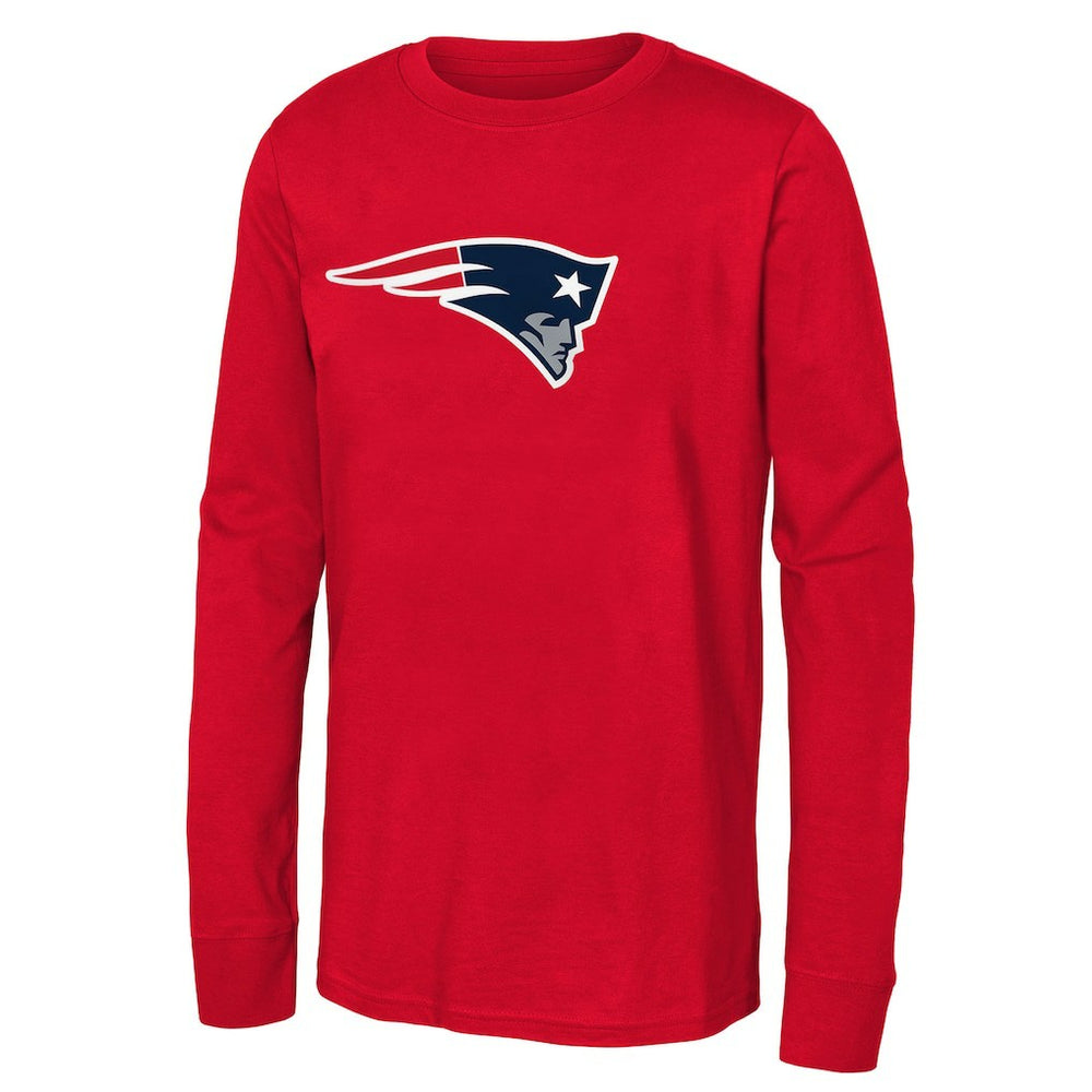 New England Patriots Youth Primary Logo Long Sleeve T-Shirt Red - NFL