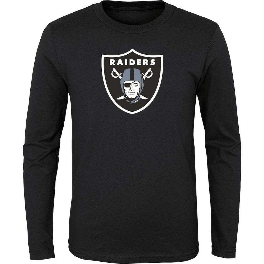 Las Vegas Raiders Youth Primary Logo Long Sleeve T-Shirt Black - NFL