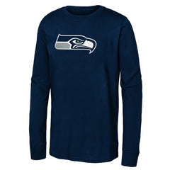 Seattle Seahawks Youth Primary Logo Long Sleeve T-Shirt College Navy - NFL