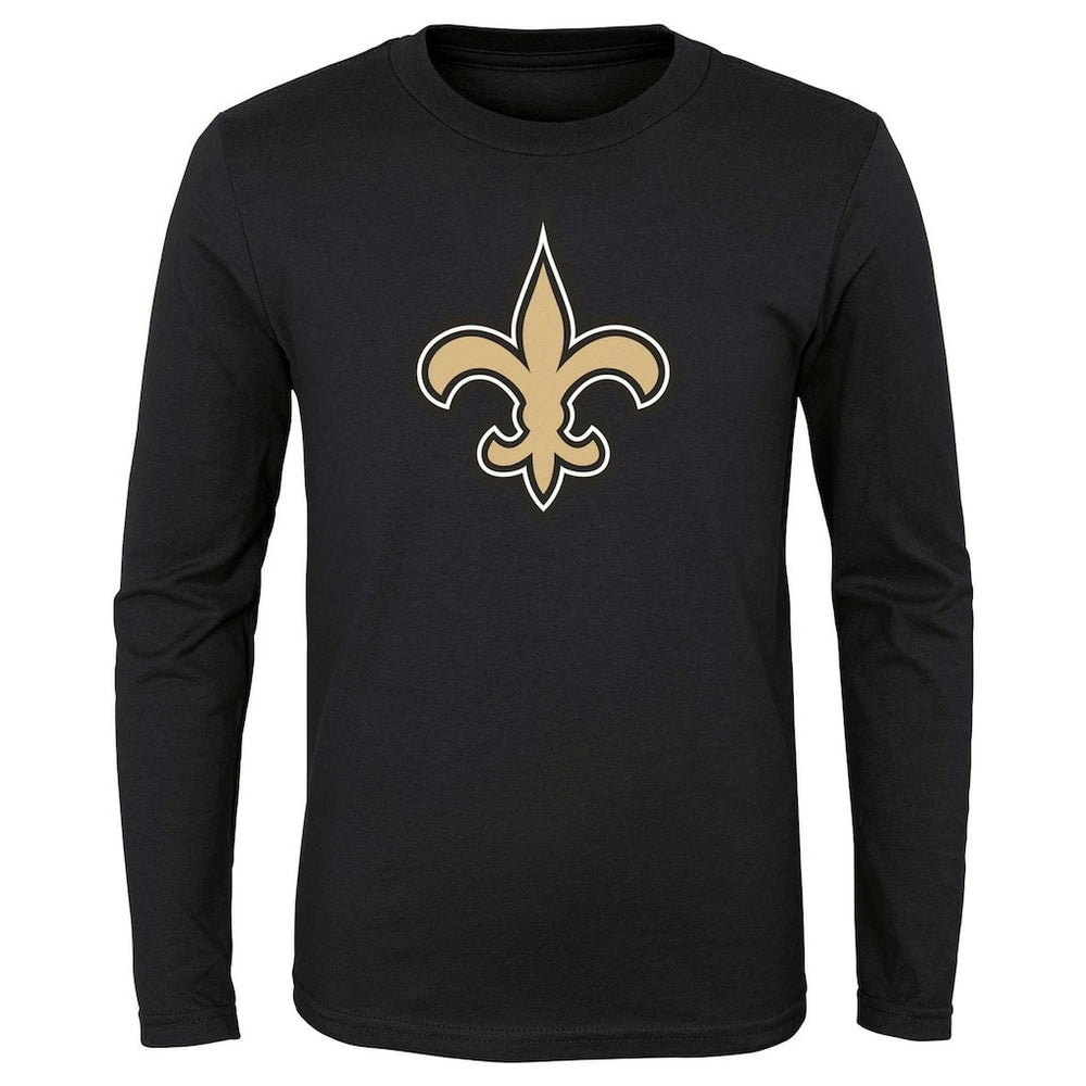 New Orleans Saints Preschool Primary Logo Long Sleeve T-Shirt Black - NFL