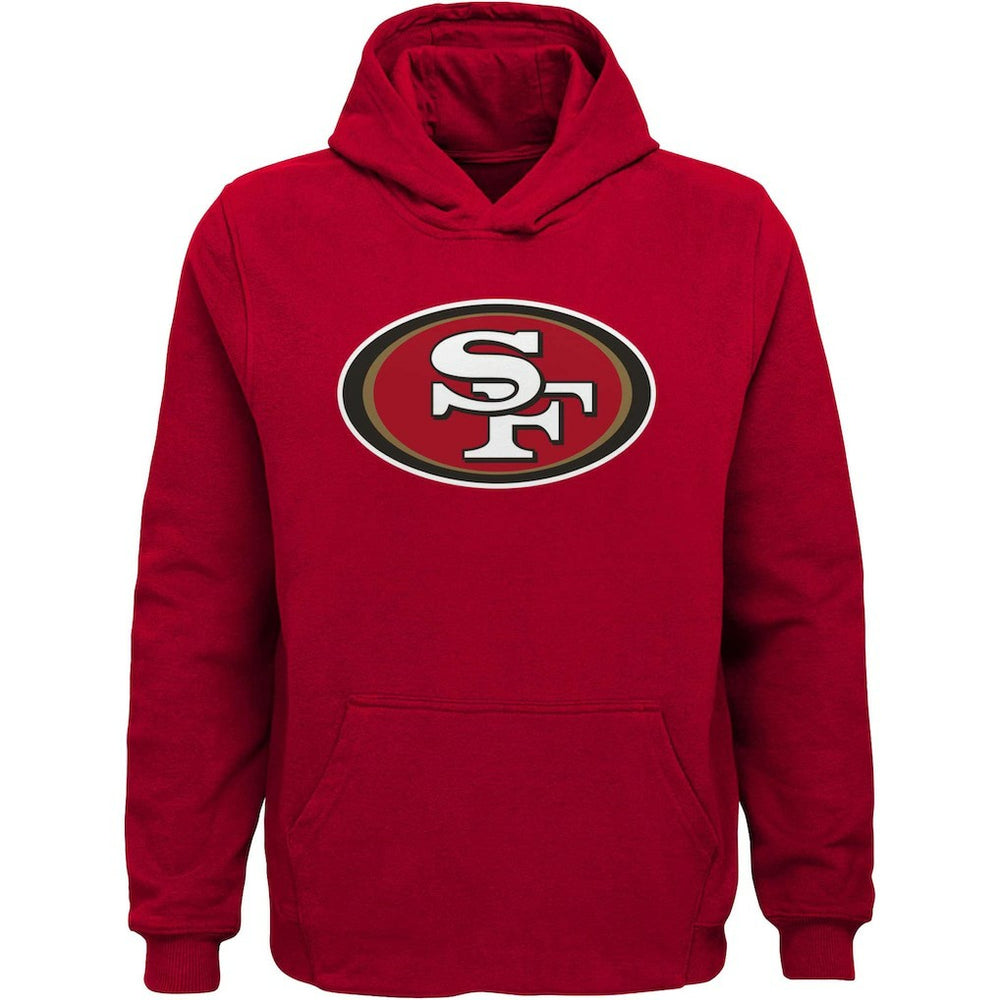 San Francisco 49ers Youth Team Logo Pullover Hoodie Scarlet - NFL