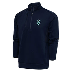 Seattle Kraken Antigua Special Edition 2.0 Generation Quarter-Zip Pullover Top Navy