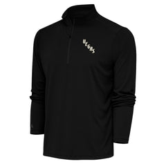 Vegas Golden Knights Antigua Special Edition 2.0 Tribute Quarter-Zip Pullover Top Black